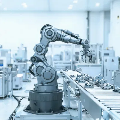 industrial robot arm assembly line